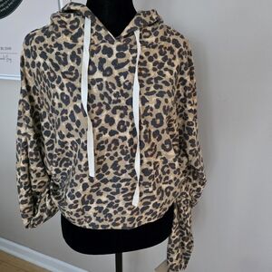 Zenana Outfitters Leopard Print Hoodie